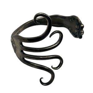 Theodore B Starr sterling silver fork cuff bracelet vintage utensil handmade